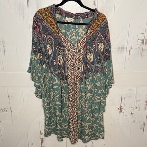 Umgee Bohemian Paisley V-Neck Dress/Blouse